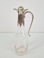 Kristallen oorkaraf met zilveren greep 19e eeuw art deco, Ophalen of Verzenden