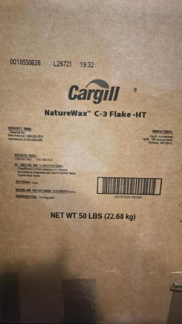 Kaarsvet Plantaardig C-3 soy wax Cargill