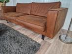 GRATIS LEVERING Driezits Bank Cognac 230x85 gereinigd, Rechte bank, Ophalen of Verzenden, 75 tot 100 cm, Zo goed als nieuw