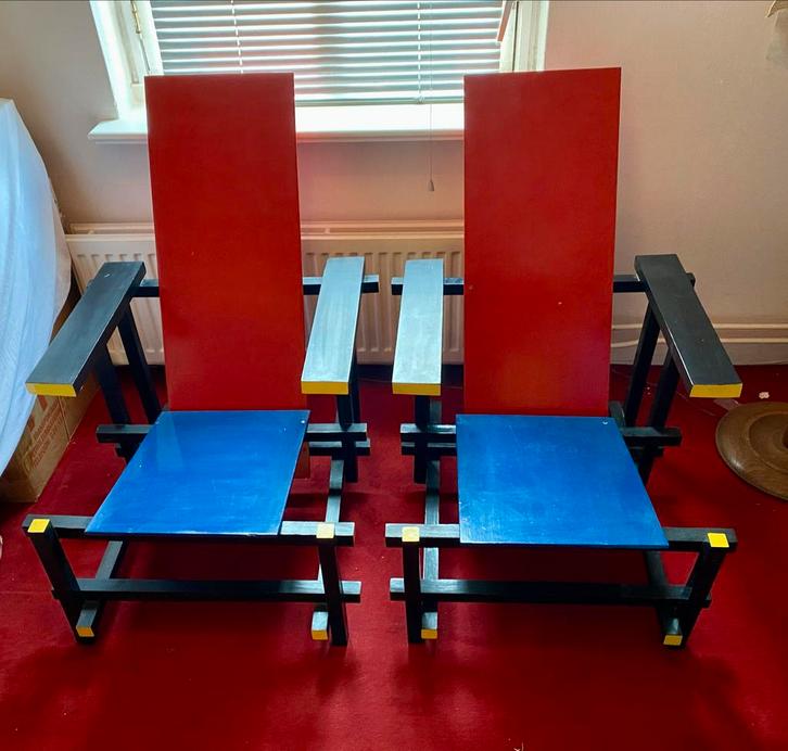 Rietveld Stoelen - Iconisch Design  PRIJS VERLAAGD!, Huis en Inrichting, Stoelen, Gebruikt, Twee, Hout, Overige kleuren, Ophalen
