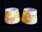 2 vrolijke lampenkapjes citroen / citrusfruit grote fitting, Rond, Nieuw, Ophalen of Verzenden, Crème
