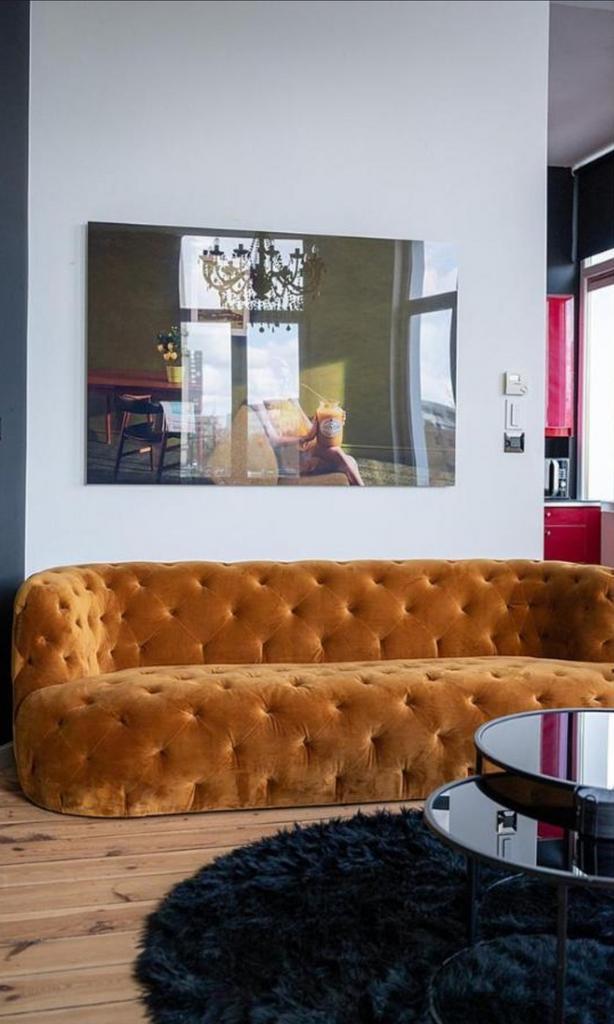 Design bank, Huis en Inrichting, Banken | Bankstellen, Zo goed als nieuw, 200 tot 250 cm, 75 tot 100 cm, Ophalen of Verzenden