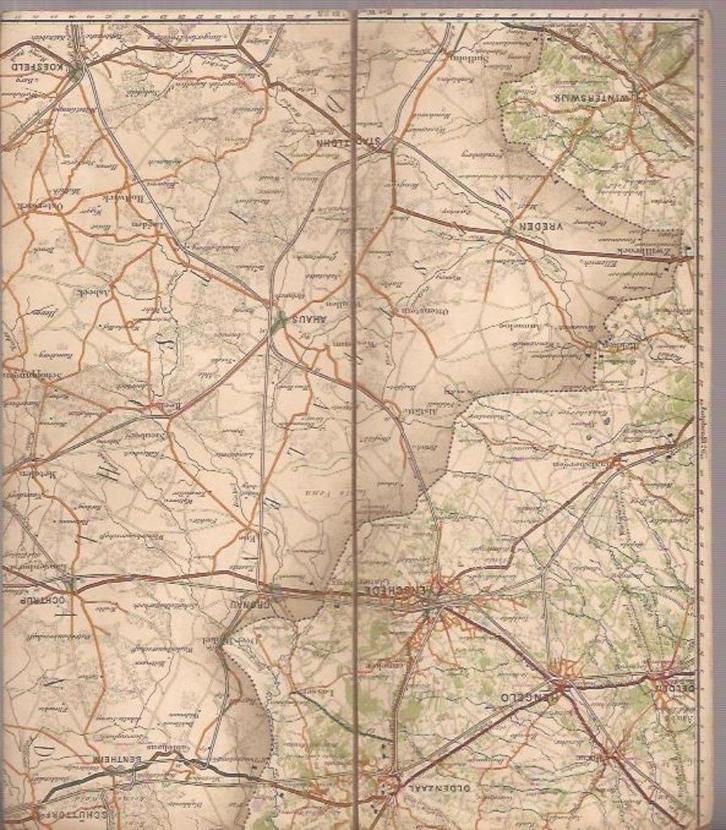 Enschede.Bl. 21.Atlas A.N.W.B.1914.Met Oldenzaal,Hengelo,enz, Antiek en Kunst, Kunst | Etsen en Gravures, Ophalen of Verzenden