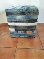 Stoere Jeans poef, Ophalen, Minder dan 50 cm, Gebruikt, Vierkant