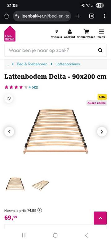 Lattenbodem Delta 90 × 200 Leen Bakker *NIEUW IN DOOS*  beschikbaar voor biedingen