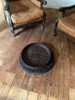 Bali Ibiza style houten tafel dienblad salontafel, Ophalen, 50 tot 100 cm, 50 tot 75 cm, Rond