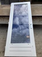 Zeer nette hardhouten achterdeur extra hoge maat, Doe-het-zelf en Verbouw, Deuren en Horren, Ophalen, 200 tot 215 cm, Glas, Buitendeur