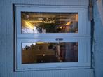 hardhouten kozijn met 2 openslaande tuindeuren., Doe-het-zelf en Verbouw, Kozijnen en Schuifpuien, Ophalen, Deurkozijn, Zo goed als nieuw