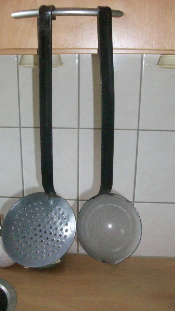 Zwart emaille lepels, Antiek en Kunst, Antiek | Emaille, Ophalen of Verzenden