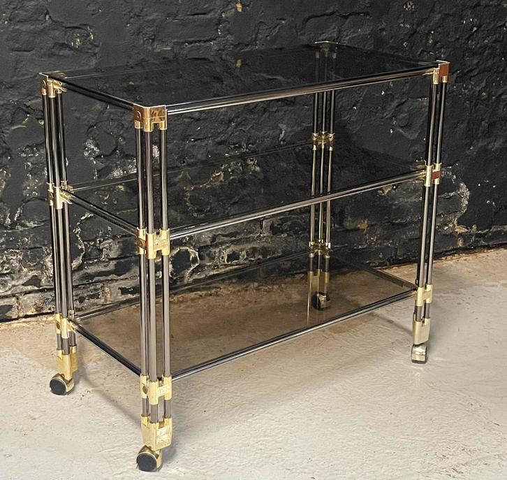 Vintage 80’s Roche Bobois trolley barcart bijzettafel, Huis en Inrichting, Tafels | Sidetables, Gebruikt, 25 tot 50 cm, 50 tot 100 cm