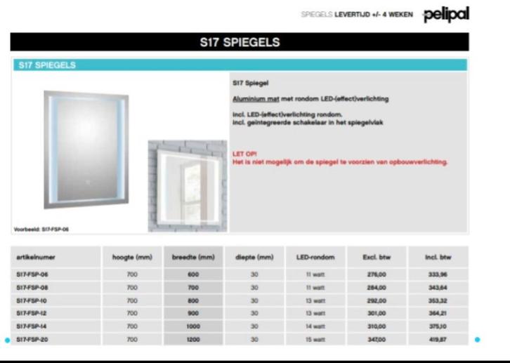 Design LED Badkamerspiegel – Pelipal S17 -Nieuw uit de doos, Huis en Inrichting, Woonaccessoires | Spiegels, Nieuw, 75 tot 100 cm