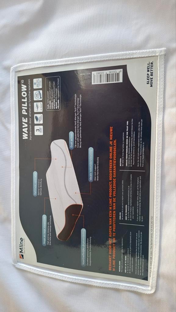 Mline Wave Pillow - Zo goed als nieuw!, Eenpersoons, Wit, Ophalen of Verzenden, Zo goed als nieuw