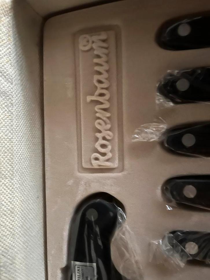 Rosenbaum Bestekset - koksmessenset, Huis en Inrichting, Keuken | Bestek, Zo goed als nieuw, Bestekset, Rvs of Chroom, Vaatwasserbestendig