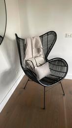 Rotan hk living fauteuil ‘egg chair’ zwart, Huis en Inrichting, Riet of Rotan, Ophalen of Verzenden, Zo goed als nieuw, Eén