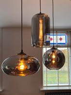Prachtige designlamp By Eve 3 Bulbs Metallic Smoke rookglas, Ophalen, Zo goed als nieuw, Glas, Minder dan 50 cm