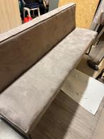 Eettafelbank met 3 eettafelstoelen, Huis en Inrichting, Stoelen, Ophalen, Gebruikt, Leer, Grijs