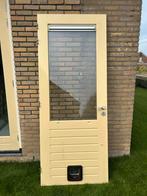 Houten Buitendeur met Kattenluik - 93x231.5cm, Doe-het-zelf en Verbouw, Deuren en Horren, Ophalen, Gebruikt, 80 tot 100 cm, 215 cm of meer