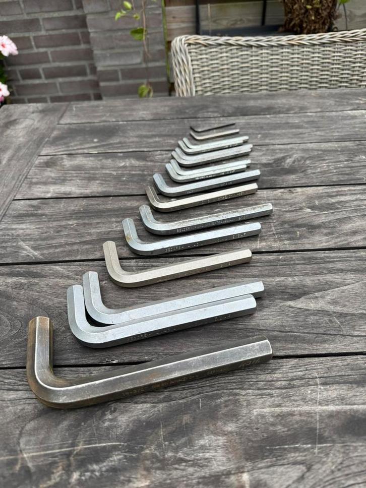Mix van 16 imbussleutels van Gedore, Belzer etc inch maten, Auto diversen, Autogereedschap, Ophalen of Verzenden