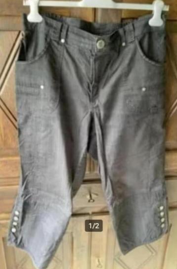 Zwart - grijze 7/8 broek, damesbroek; 44 / 46; Miss Etam beschikbaar voor biedingen