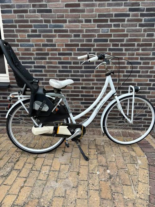 Sparta country tour dames fiets 28 inch wit met yepp stoel, Fietsen en Brommers, Fietsen | Dames | Moederfietsen, Gebruikt, Sparta