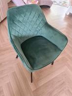 3 velours, groene, eetkamer stoelen, z.g.a.n., Huis en Inrichting, Ophalen, Overige kleuren, Drie, Zo goed als nieuw