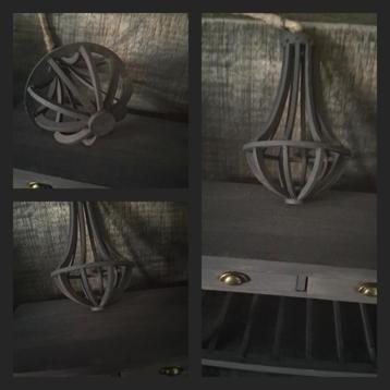 Sober Old Black houten kroonluchter miniatuur poppenhuis ❤️ beschikbaar voor biedingen