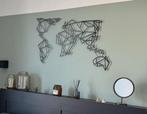 Wanddecoratie wereldkaart metaal, Huis en Inrichting, Woonaccessoires | Wanddecoraties, Ophalen, Zo goed als nieuw