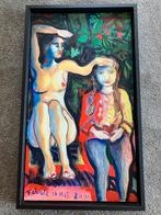 Olieverfschilderij 50x90 van Fabrice Hund, Antiek en Kunst, Kunst | Schilderijen | Klassiek, Ophalen