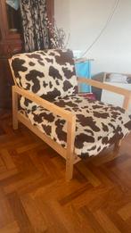 Gezellige fauteuil, Ophalen, Zo goed als nieuw, Hout, 75 tot 100 cm