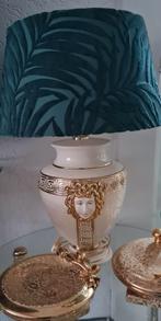 twee grote versace bladgoud porselein lampen, Ophalen of Verzenden