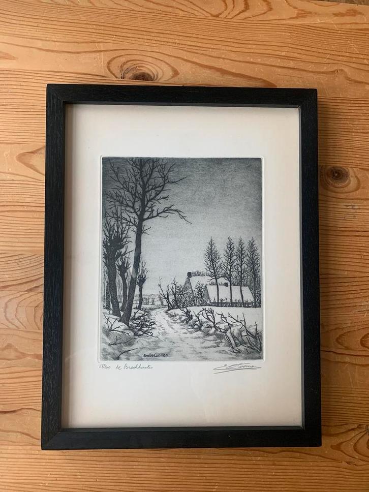 Emiel de Cooman - De Broekhouter, Antiek en Kunst, Kunst | Etsen en Gravures, Ophalen of Verzenden