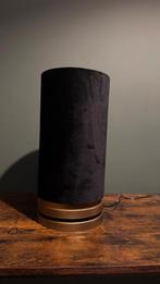 Tafellamp velvet zwart | brons/goud kleurige voet, Ophalen of Verzenden, Zo goed als nieuw, Minder dan 50 cm