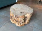 Unieke Eiken boomstam tafel, 50 tot 100 cm, Minder dan 50 cm, Rechthoekig, Ophalen of Verzenden