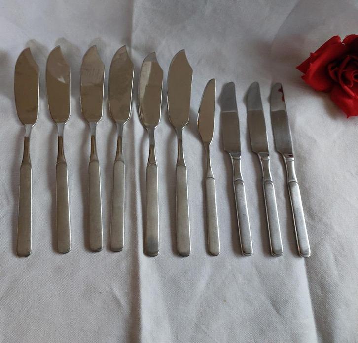 Monza 18-10 | vismessen fruitmesjes botermesje vorkjes +/++, Huis en Inrichting, Keuken | Bestek, Zo goed als nieuw, Los bestek