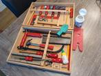 Kinder gereedschapsset in houten koffer, Ophalen of Verzenden, Gebruikt, Overige typen
