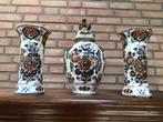 Delfts Polychroom kaststel / vazen met pot, Antiek en Kunst, Antiek | Vazen, Ophalen