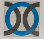 Wanddecoratie cirkels geschilderd op aluminium, Huis en Inrichting, Woonaccessoires | Schilderijen, Tekeningen en Foto's, Ophalen