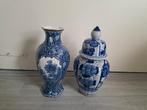 Antieke delfts Blauwe Vazen Set Villeroy & Boch, Antiek en Kunst, Antiek | Keramiek en Aardewerk, Ophalen of Verzenden