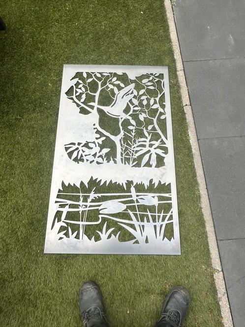 Cortenstaal "eend" tuindecoratie, Tuin en Terras, Tuinwanddecoratie, Nieuw, Ophalen of Verzenden