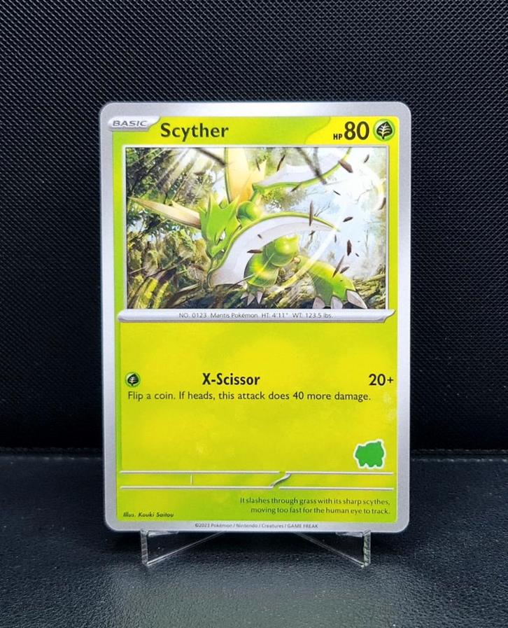 Scyther My First Battle 2023 NM, Hobby en Vrije tijd, Verzamelkaartspellen | Pokémon, Zo goed als nieuw, Ophalen of Verzenden