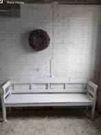 Antieke bank wit voor aan tafel, veranda 200 cm lang, Antiek en Kunst, Ophalen of Verzenden