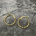14k gouden oorbellen creolen nieuw wokkels, Ophalen of Verzenden, Nieuw, Goud