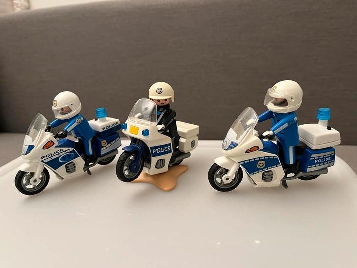 Twee Playmobil City Action 6923 Politiemotor met LED, Kinderen en Baby's, Speelgoed | Playmobil, Gebruikt, Complete set, Ophalen of Verzenden