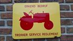 Emaille reclamebord tractor trekker service bedrijf, Ophalen of Verzenden, Gebruikt, Reclamebord