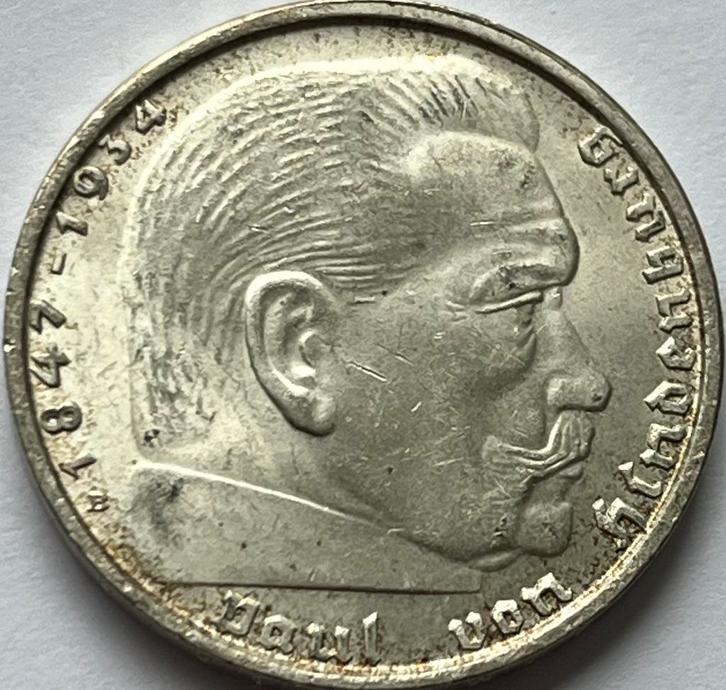 Derde Rijk twee mark 1938B topkwaliteit!, Postzegels en Munten, Munten | Europa | Niet-Euromunten, Losse munt, Duitsland, Zilver