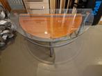 Glazen Halve Maan Tafel, Huis en Inrichting, 75 cm of meer, Ophalen, 45 tot 60 cm, Glas