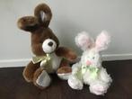 Harrods - 2 knuffel konijnen bruin/wit en wit/roze, Kinderen en Baby's, Ophalen of Verzenden, Zo goed als nieuw, Konijn