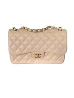 Chanel Timeless Jumbo Flap Bag in Beige, Ophalen of Verzenden, Zo goed als nieuw, Beige, Schoudertasje
