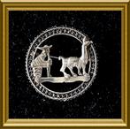 Oude zilveren broche uit Peru, man met lama, Ophalen of Verzenden, Zilver, Broche