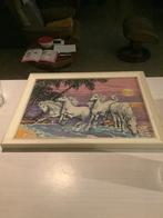 Borduurwerk halve kruissteek paarden, Ophalen of Verzenden, Zo goed als nieuw, Borduurpakket